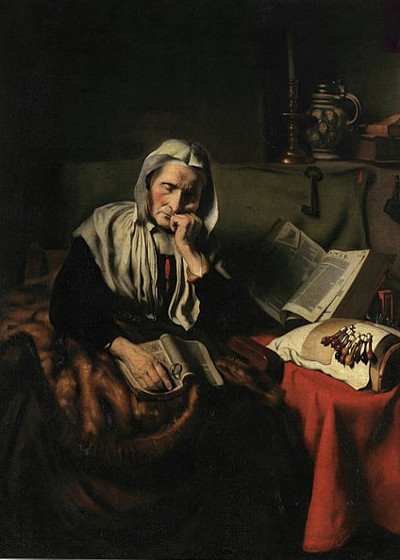 An Old Woman Dozing, Nicolaes Maes