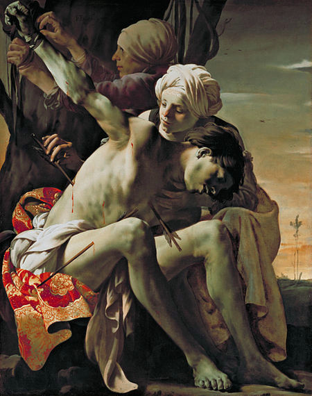 Saint Sebastian Tended by Saint Irene and Her Maid, Hendrick ter Brigghen