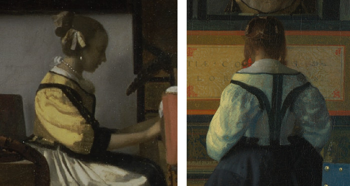 The Concert and The Music Lesson (details), by Johannes Vermeer
