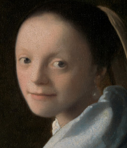 Study of a Young Woman (detail, Johannes Vermeer