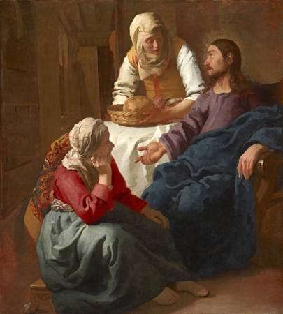 CHRIST IN THE HOUSE OF MARTHA AND MARY by Johannes Vermeer