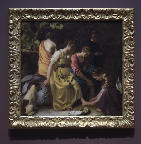 Johannes Vermeer's Diana and her Companion in its frame