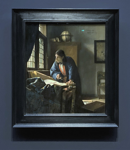 The Geographer in its frame, Johannes Vermeer