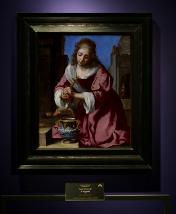 St. Praxedis asstibuted to Johannes Vermeer with frame