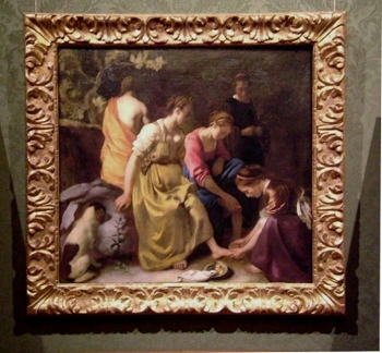 Johannes Vermeer's Diana and her Companion in its frame