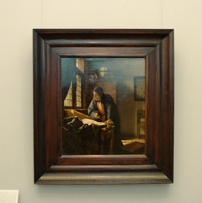 The Geographer in its frame, Johannes Vermeer