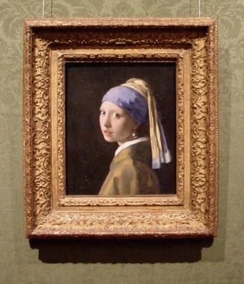 Johannes Vermeer's Girl with a Pearl Earring with frame