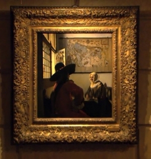 Johannes Vermeer's Officer and Laughing Girl with frame