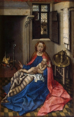Madonna with the Child by a Fireplace, Robert Campin