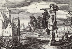 Early depiction of a Dutch telescope
