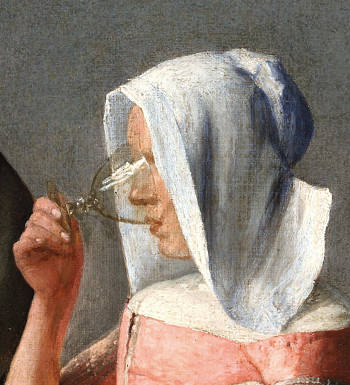 The Glass of Wine (detail), Johannes Vermeer
