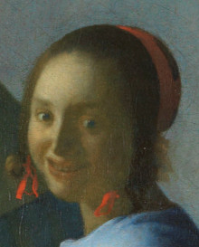 The Girl with a Wine Glass (detail), Johannes Vermeer