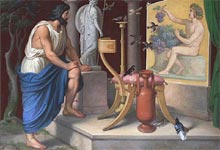 A mural representing Parrhasius and Zeuxis