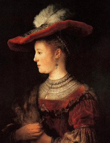 Saskia van Uylenburg in a Red Hat, Rembrandt van Rijn