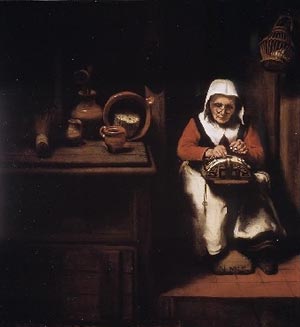 The Old Lacemaker, Nicolaes Maes