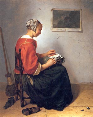 The Lace-Maker, Caspar Netscher