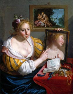 A Girl with a Mirror, Paulus Moreelse