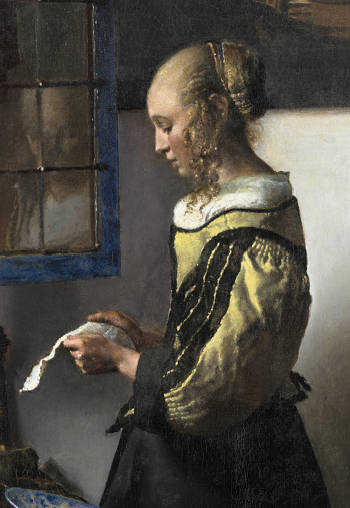 Girl Reading a Letter by an<br /> Open Window (detail), Johannes Vermeer