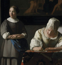 Lady Writing a Letter with her Maid (detail), Johannes Vermeer