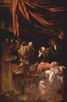 Caravaggio, Death of Saint Anna (detail)