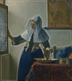 Young Woman with a Water Pitcher (diagram), Johannes Vermeer