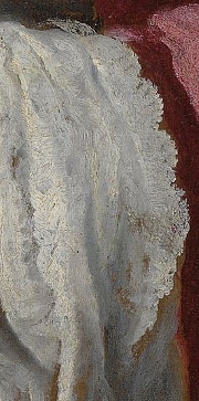 Saint Praxedis (detail), attributed to Johannes Vermeer
