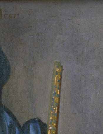 A Lady Seated at a Virginal (detail), by Johannes Vermeer 
