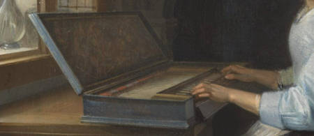Woman at the Clavichord (detail), Gerrit Dou