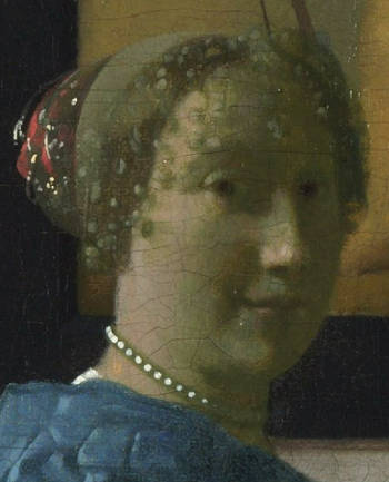 A Lady Standing at a Virginal (detail), Johannes Vermeer