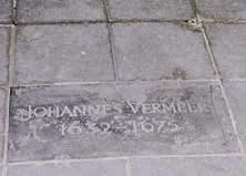 Vermeer's tomb marker in the Oude Kerk, Delft