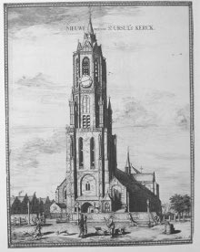 Exterior of the Nieuwe Kerk in Delft (detail of Oude Kerk), Coenraert Decker