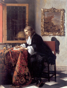 >Man Writing a Letter,  Gabriel Metsu