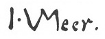Facsimile of signature of Johannes Vermeer's A Maid Asleep