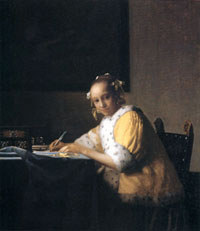 A Lady Writing by Johannes Vermeer
