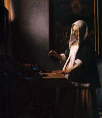 Woman Holding a Balance by Johannes Vermeer