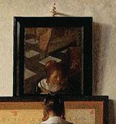 detail of the Mussic Lesson by Johannes Vermeer