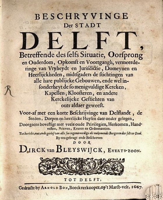 Van Blyswijck, Description of the City of Delft