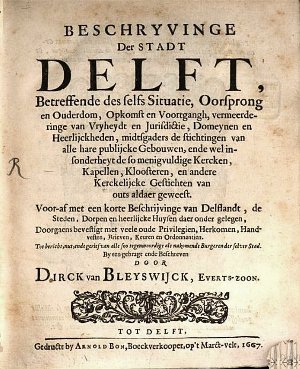 Van Blyswijck, Description of the City of Delft