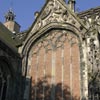 Sunlit facade of Ouded Kerk, Delft