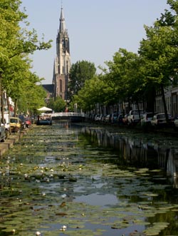 a canal in Delft