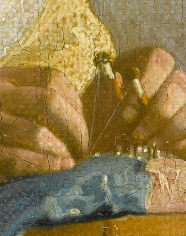 TheLacemaker (detail), Johannes Vermeer