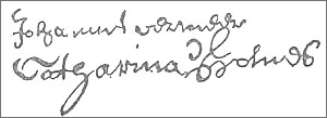 the signatures of Johannes vermeer and Catharina Bolnes