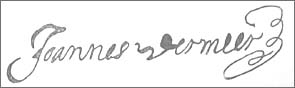 Vermeer's signature on a legal deed