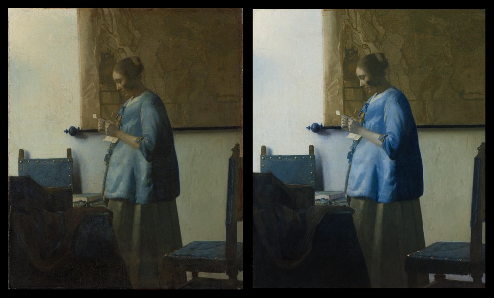 Woman in Blue reading a Letter by Johannes Vermeer