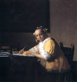 A Lady Writing, Johannes Vermeer