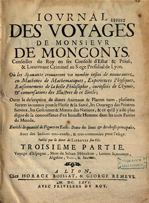 Les voyages de Balthasar de Monconys