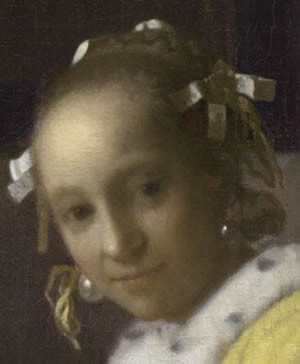 A Lady Writing (detail), Johannes Vermeer