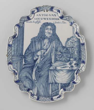 commemorative plate of Anthony van Leeuwenhoek