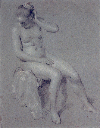 Nude Woman Seated, Glancing DownwardsJacob Adriaenz. Backer