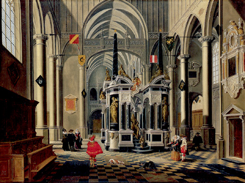 The Tomb of Willem the Silent in an Imaginary Church, Bartholomeus van Bassen